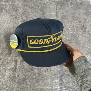 Men's Vintage 80s Swingster Goodyear Tires Racing Team Trucker Rope Snapback Hat